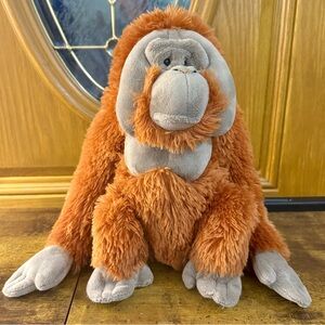 Plush Orangutan Stuffed Animal Toy - Orange and Gray